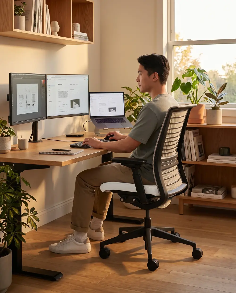 Think — dual-monitor setup